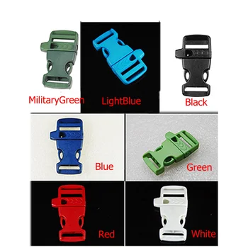 

100pcs Webbing 3/4"(20mm) Colorful Whistle Side Release Buckle For Backpack Belt Strap Paracord Bracelet Survival Bag Parts