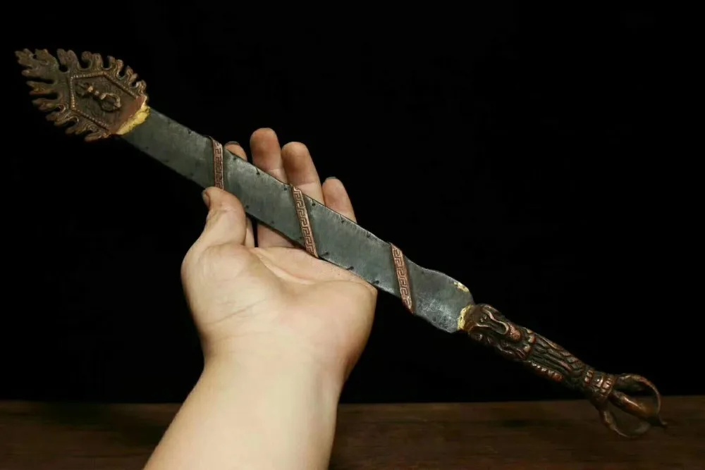 

Long 40 CM!!! 100% old Tibet/Nepal Buddhism,Ritual Dagger musical instruments Manjusri smart sword Vajra