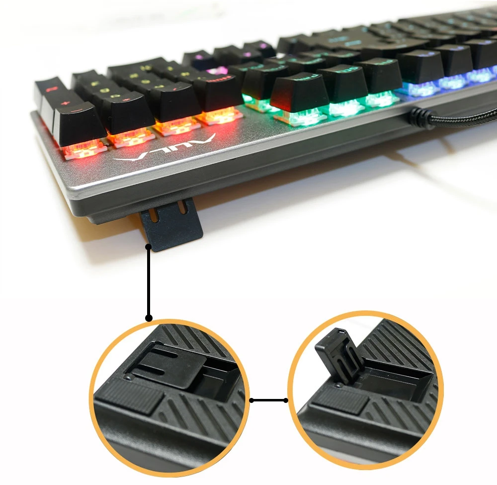 AULA F2068 игровая механическая клавиатура переключатель 104key USB Проводная клавиатура арабский анти-ореолы микс с подсветкой светодиодный для геймера ПК ноутбука