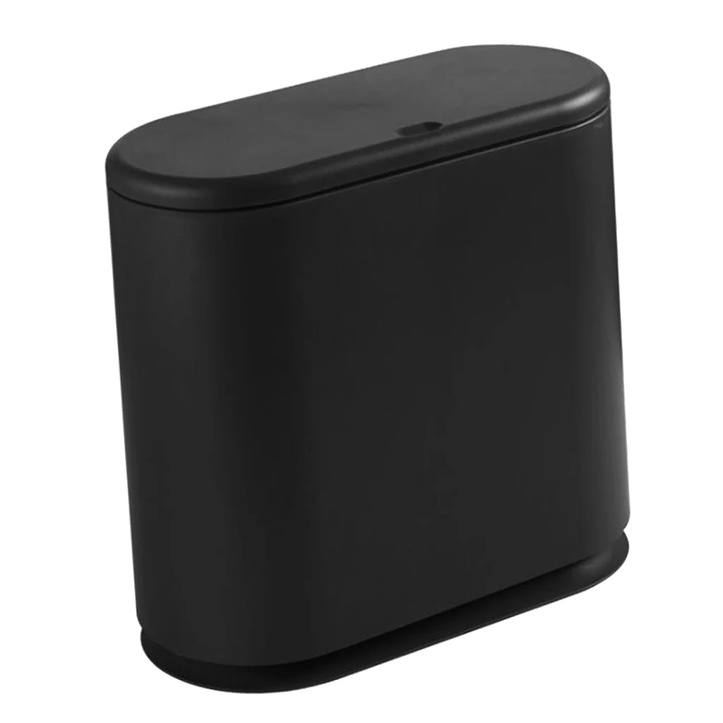 Modern Fashion White Flip Lid Trash Can Double Garbage Bag Holder Waste Bin