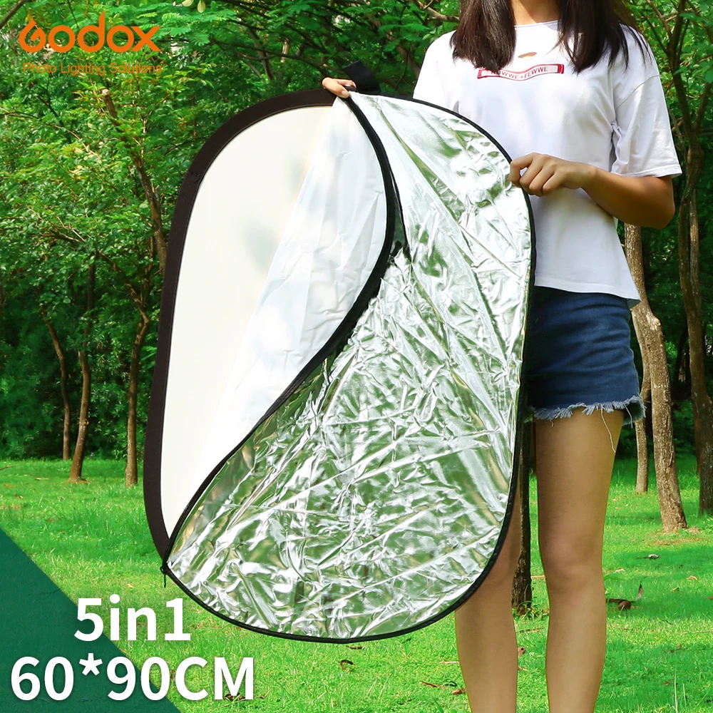 5 в 1 портативный складной овальный отражатель Godox 24*35 дюймов 60x90 см|photo reflector|reflector