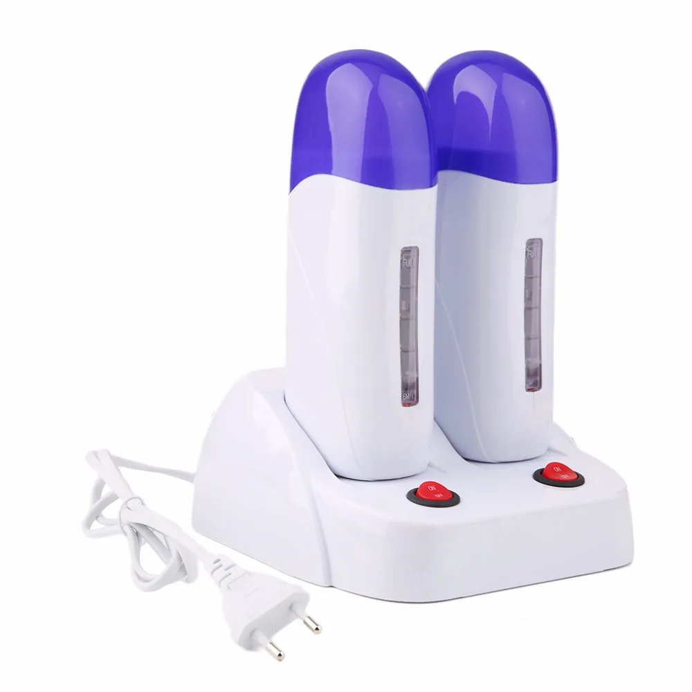 Image New Sale Portable Double Roll Refillable Depilatory Wax Heater Warmer Hair Remover Machine with EU Plug Fashion