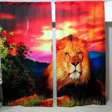 Стереоскопические 3d шторы с фотопринтом, ткань органза, 3d Животные Лев, 3 d цифровая печать, шторы
