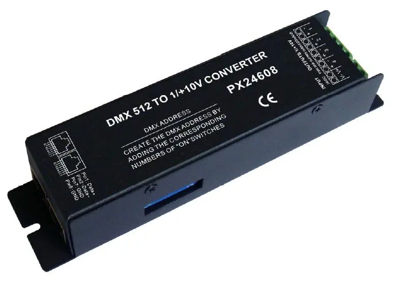 PX24608;DMX512 to 0 10v signal convertorin RGB Controlers from Lights