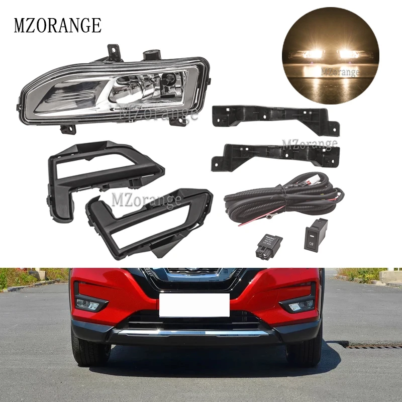 

MZORANGE Front Bumper Driving Spot Light Fog Lamp For Nissan Rogue X-Trail 2017 2018 With Bracket Wires Switch