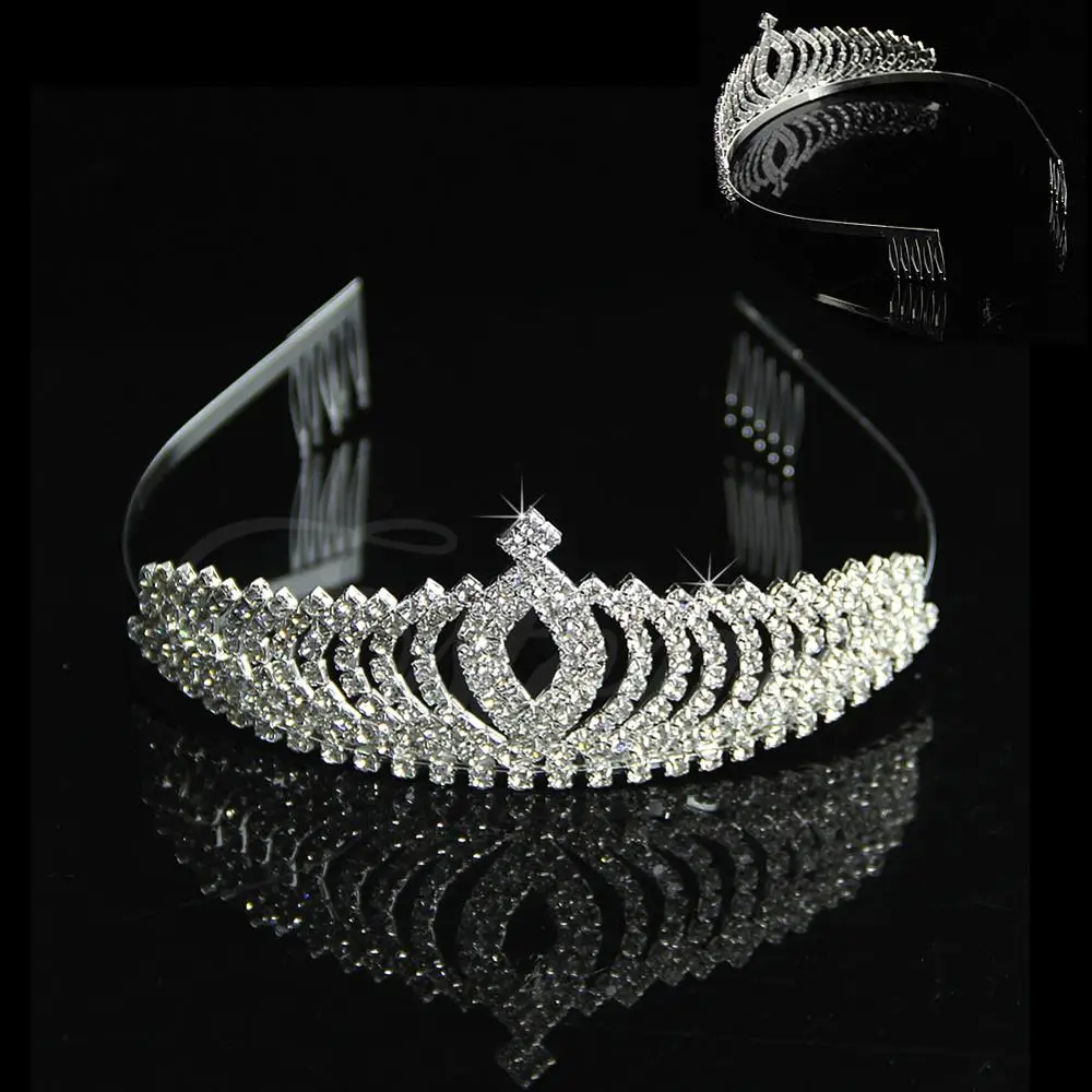 

Wedding Bridal Comb Tiara Crown Rhinestone Pageant Prom Crystal Hair Headband