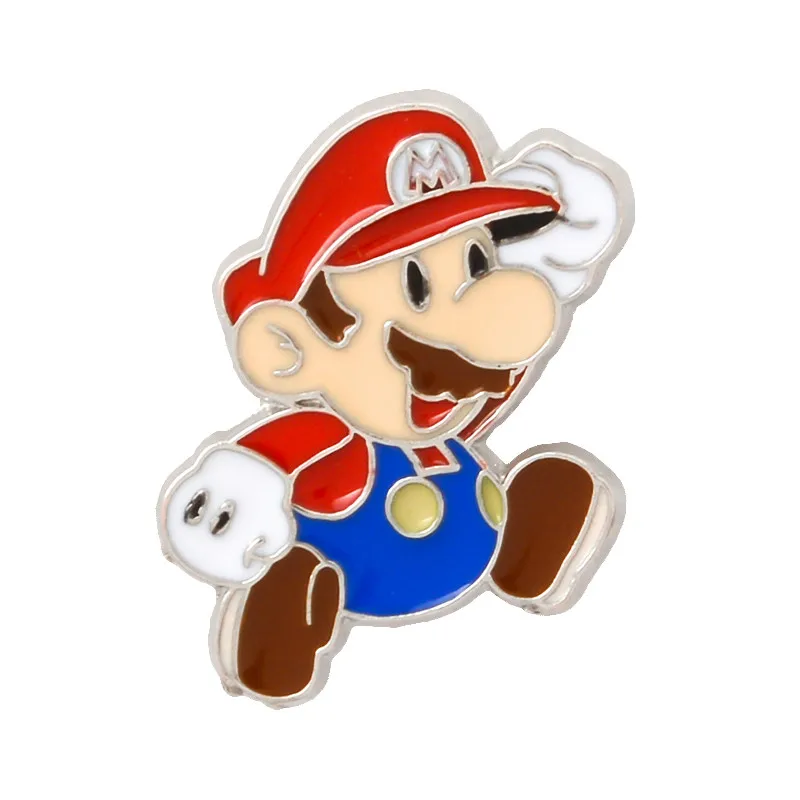 Classic Game Characters Super Bros Enamel Pin Video Game Mushroom Brick Brooch Denim Shirt Jackets Bag Pin Badge Gift For Fans - Окраска металла: Style3