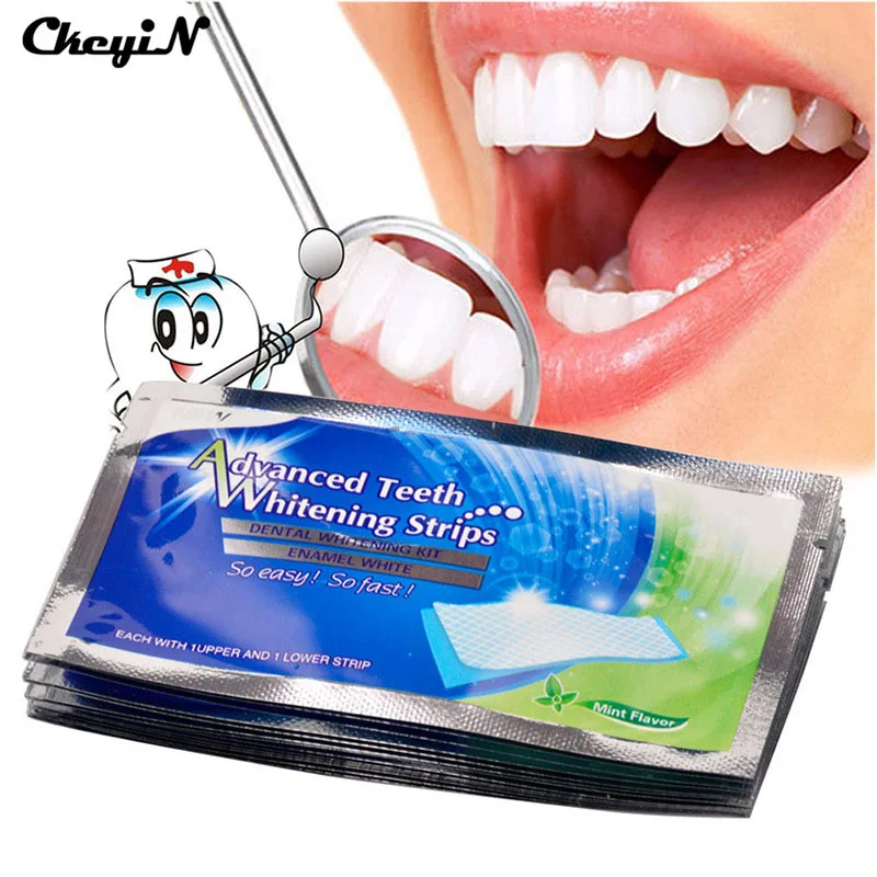 CkeyiN 28pcs 360 Degree Teeth Whitening Strips Gel Care Oral Hygiene