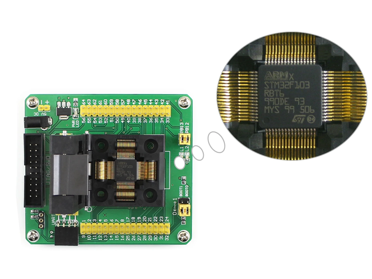 STM32 программирующий адаптер тестовое гнездо для LQFP64 QFP64 пакет QFP 0,5 мм шаг = STM32-QFP64