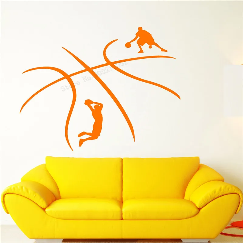 

Wall Decoration Sports Basketball Wall Sticker Vinyl Art Removeable Poster Modern Sports Player Game Decal LY331
