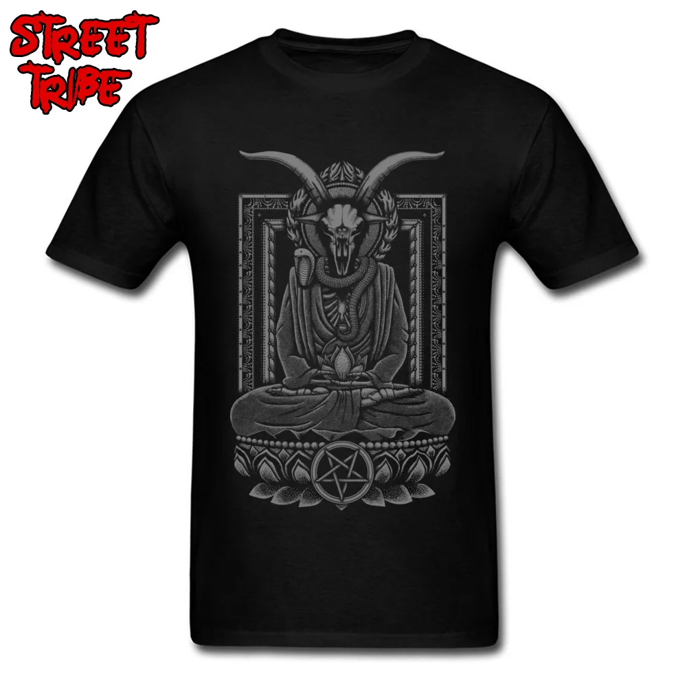Tops & Tees Baphomet Nirvana Charcoal Tops Shirt Summer/Fall Cheap Funny Short Sleeve 100% Cotton O-Neck Men's T Shirts Funny Baphomet Nirvana Charcoal black