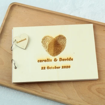 

Personalized Wedding Wooden Wedding Guest Book Wooden Guestbook custom logo Guest Book Rustic wedding decoration