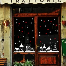 Новые рождественские украшения для окон магазина, настенные Стикеры, рождественские снежинки для спальни, рождественские наклейки на стену