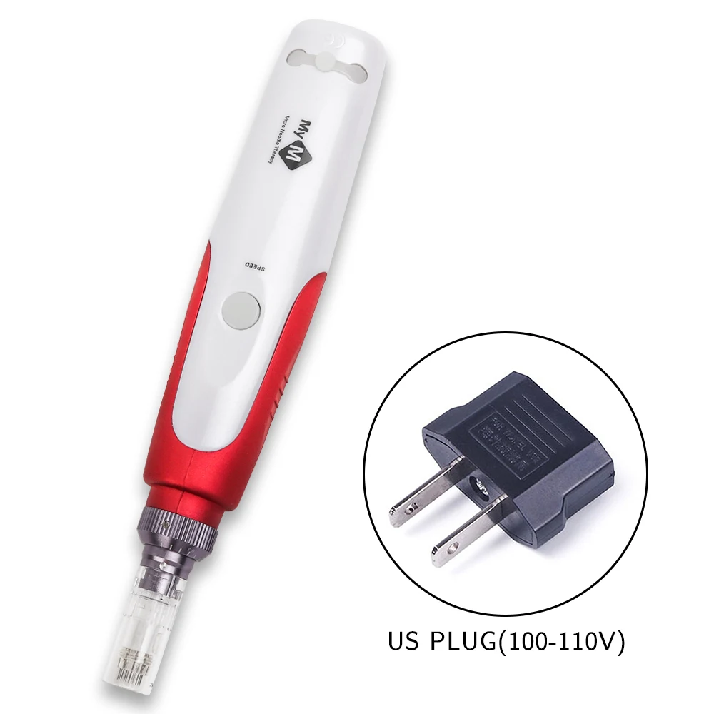 Штыковая микро игольчатая ручка игольчатый картридж игольчатые наконечники для электрической микро-прокатки штамп терапия Электрический микро-прокатки - Цвет: US plug without box