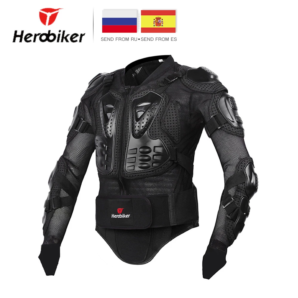 Herobiker мотоцикл броня Защитная Экипировка мотоциклетная куртка для мотоспорта гоночная Мото куртка одежда для мотокросса Защитная защита - изображение