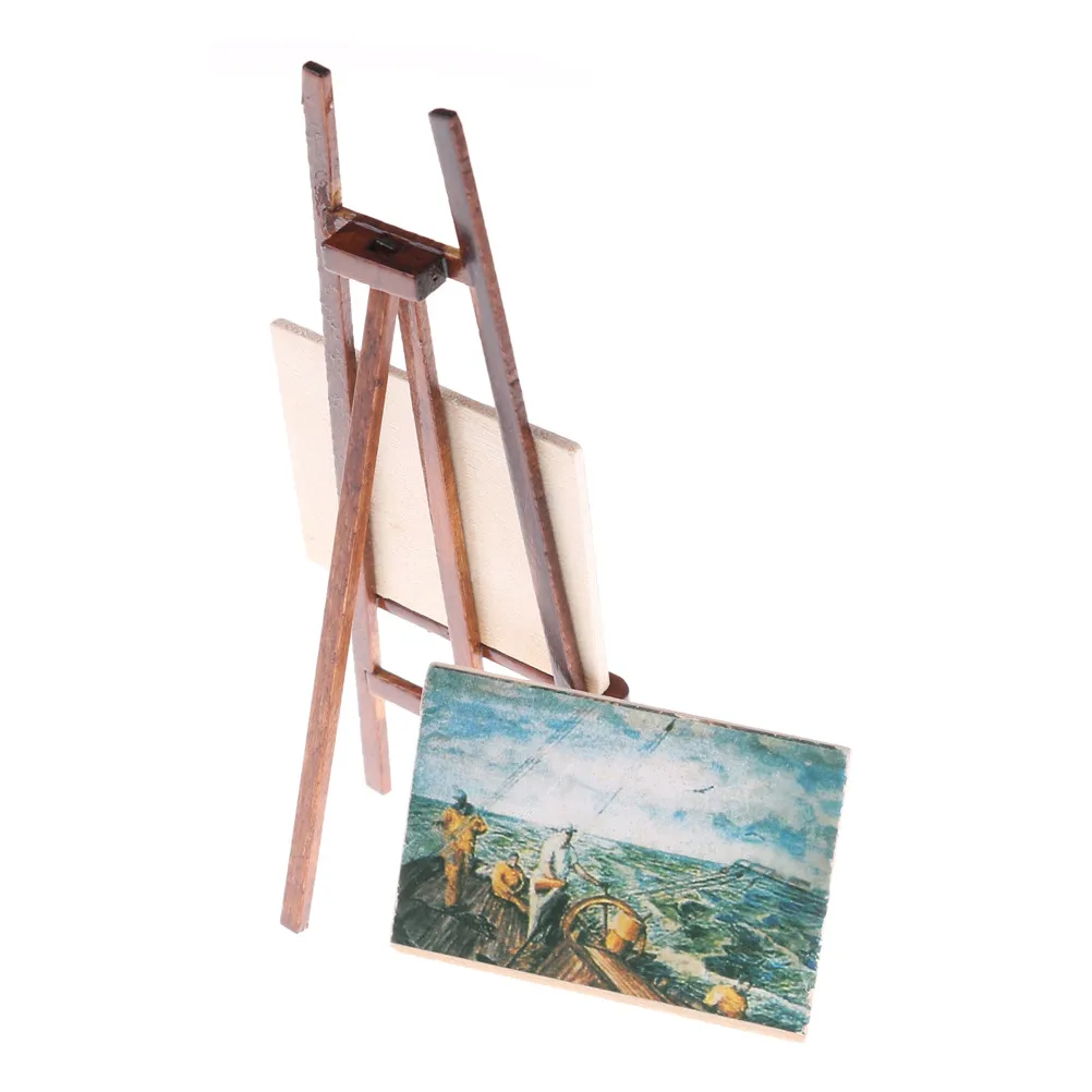 sketch easel 1 set artist easel stand & 2 wood paintings pictures mini artist easel wood wedding table card stand display holder decoration
