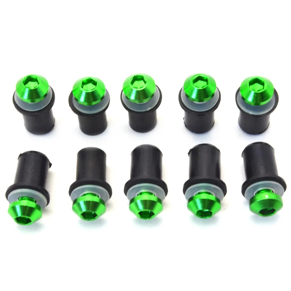 

FOR 10x CNC aluminum Motorcycle Accessories screw Windscreen Bolt screws Universal For kawasaki zx6r/zx636r/zx6rr 2000 2001 2002