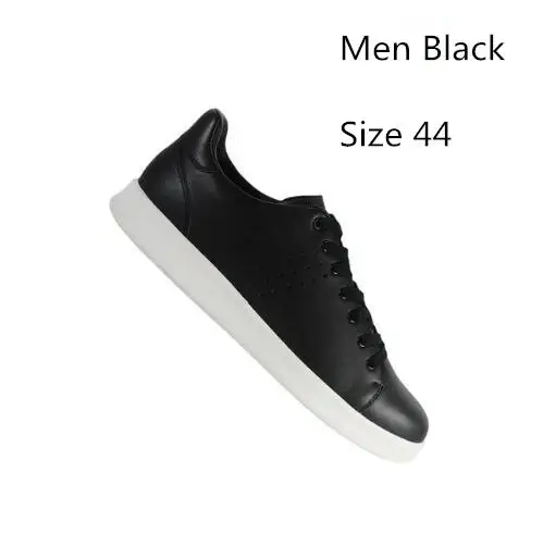 Xiaomi Mijia FreeTie мужская обувь на плоской подошве модные удобные нескользящие кроссовки из натуральной кожи для отдыха поддержка смарт-чип - Цвет: Men Black Size 44