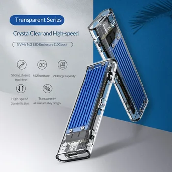 

ORICO Original Mini NVME M.2 to Type-c SSD Case m.2 usb Gen2 10Gbps M.2 Key Transparent External Support UASP for Samsug SSD