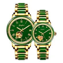 NEW Couple Watches Woman Watches jade business Men's watches Jade mechanical hollow Top luxury personality creative Female Clock