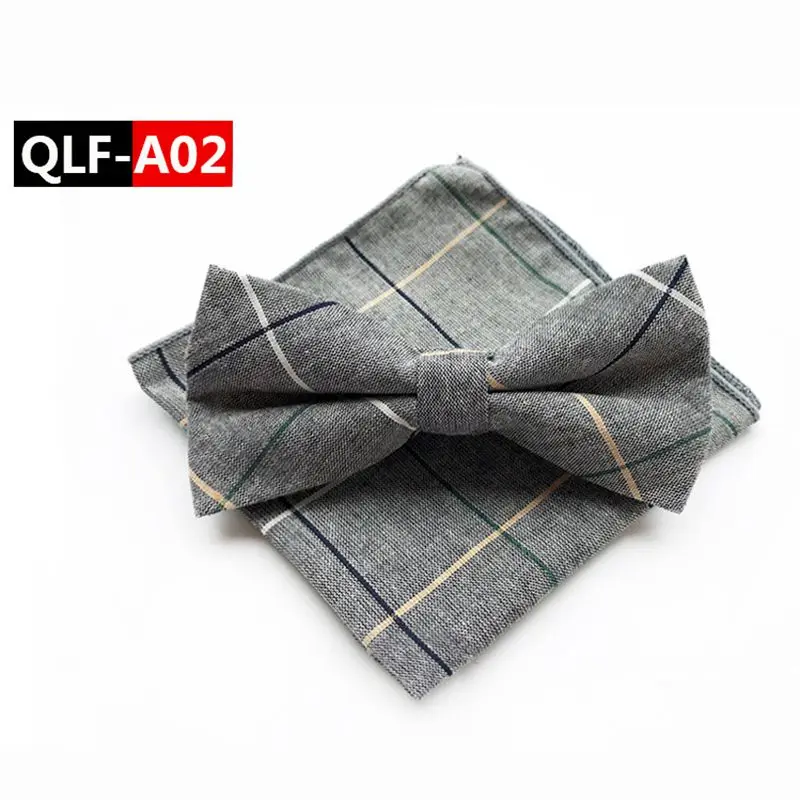 Англия Стиль Для мужчин хлопчатобумажный галстук-бабочка карманное квадратное полотенце платок строгая Деловая одежда карманное