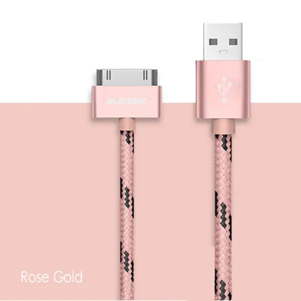 Usb-кабель SUPTEC для быстрой зарядки iPhone 4, 4S, 3g, S, 3g, iPad 1, 2, 3, iPod Nano touch, 30 Pin, адаптер для зарядного устройства, шнур для синхронизации данных - Цвет: Rose Gold