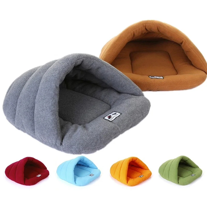 6 colors soft fleece dog bed winter warm nest pet heating pad small dog puppy dog house cat sleeping bag bird's nest cave bed