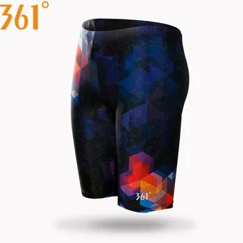 

361 Men Swimwear Tight Swim Trunks Plus Size Quick Dry Swimming Jammer Competition Racing Swimsuit Boys Swimwear Pants Long