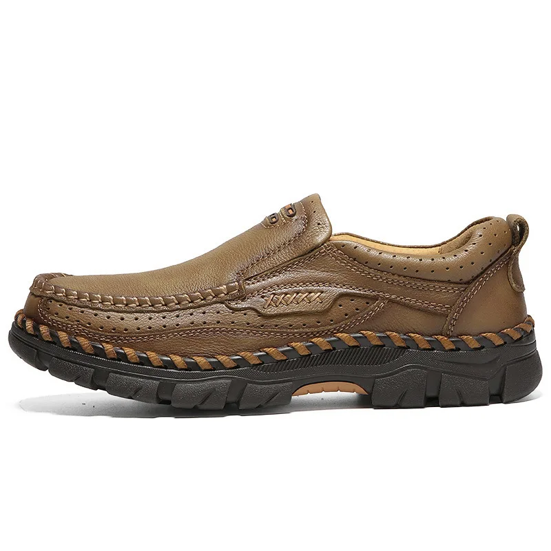 khaki Tamanho Casuais 38 Artesanal 44 Sapatos Calçados Slip slip De Backcamel Dos resistente Brown on Desgaste Homens Grosso Ar sola Couro Anti 2018 Camurça Ao Livre 4F1fBWq