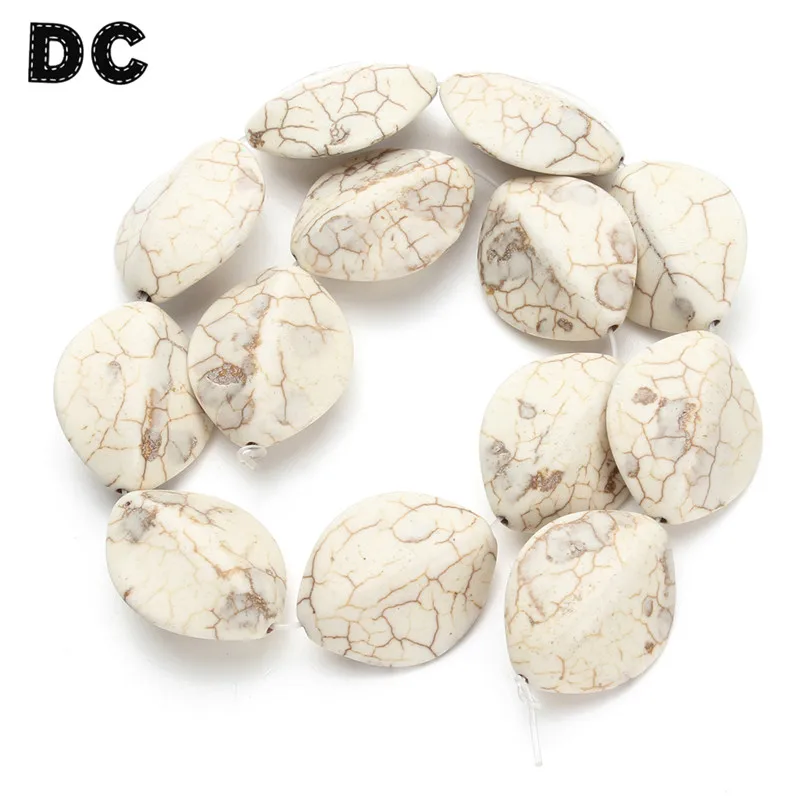 

DC Approx 14pcs White Irregular Faceted Bead Stone Loose Beads 22*27 mm fit Necklace Bracelet DIY Jewelry Making Materials