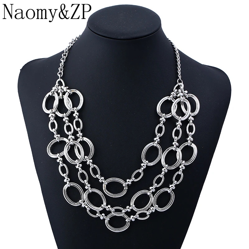 

Naomy&ZP Brand Multi-layer Vintage Necklace For Women 2018 Big Boho Statement Necklace Collar Punk Wholesale Fashion Jewelry