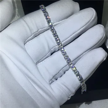 

Fashion Round Cut Tennis bracelet 5A cubic zirconia White Gold Filled Engagement bracelets for women wedding accessaries