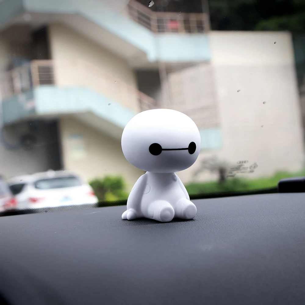 Мультяшный пластиковый робот Baymax Вибрирующая голова фигура Автомобильные