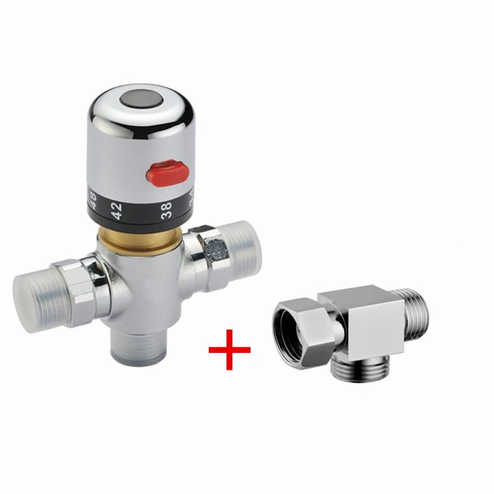 Válvula mezcladora termostática de cobre de 3 vías Calentador de agua 