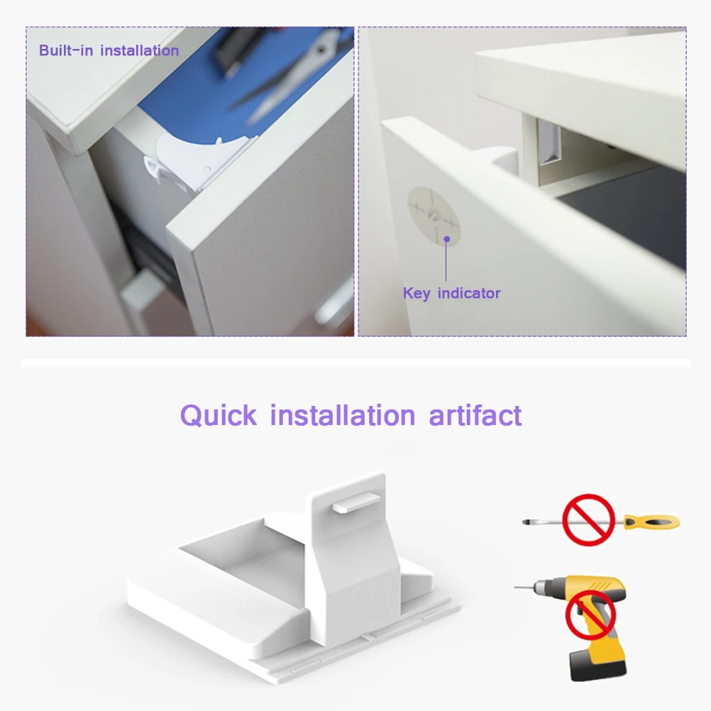 البلاستيك المغناطيسي الأطفال قفل أمان 8 قطعة قفل + 2key الطفل خزانة مصفحة درج الباب قفل الاطفال خزانة أقفال الخفية