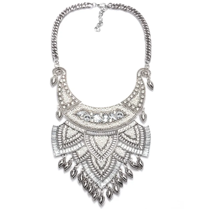 Colares de flores pingentes collares carvoeiros bijoux femme folhas gota da água de cristal corrente de prata de ouro choker jóias