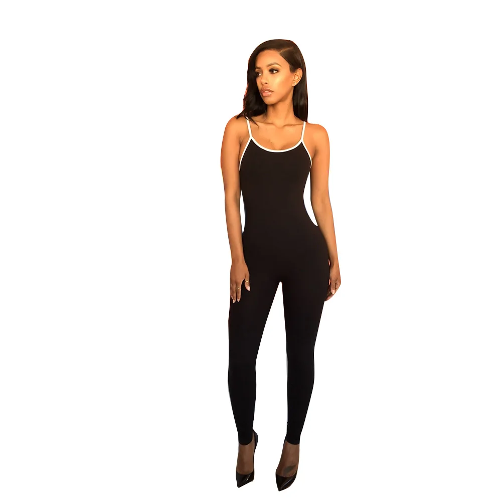 Low Back Bodycon Jumpsuit Women Sexy Bodysuits Rompers Sexy Spaghetti