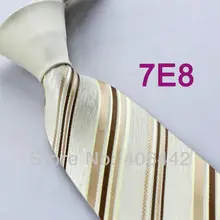 Мужские галстуки Coachella, дизайн, темно-бежевый галстук, контрастный коричневый галстук в полоску, галстук в деловом стиле для свадебных платьев