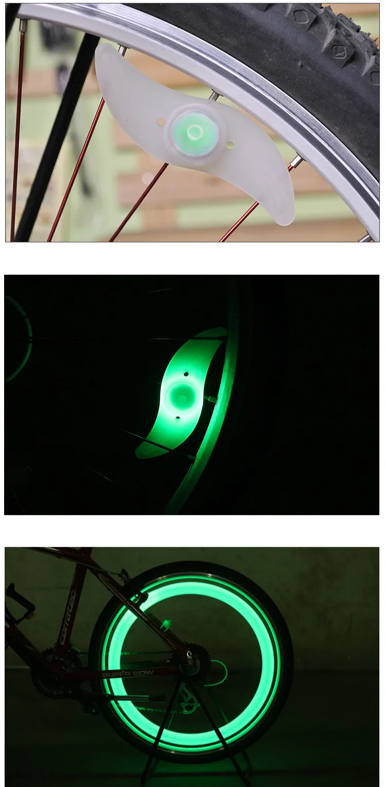 Top Bicycle Spokes Light Cycling Bike Led Light With Battery Safety Bicycle Wheel Lights Three Mode Bicycle Lights Bike Accessories 5