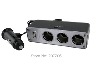 

2pcs/lot Built-in Fuse Design Car Cigarette Lighter Socket Charge LED Power Indicator 12V Car Charger / Free Shipping