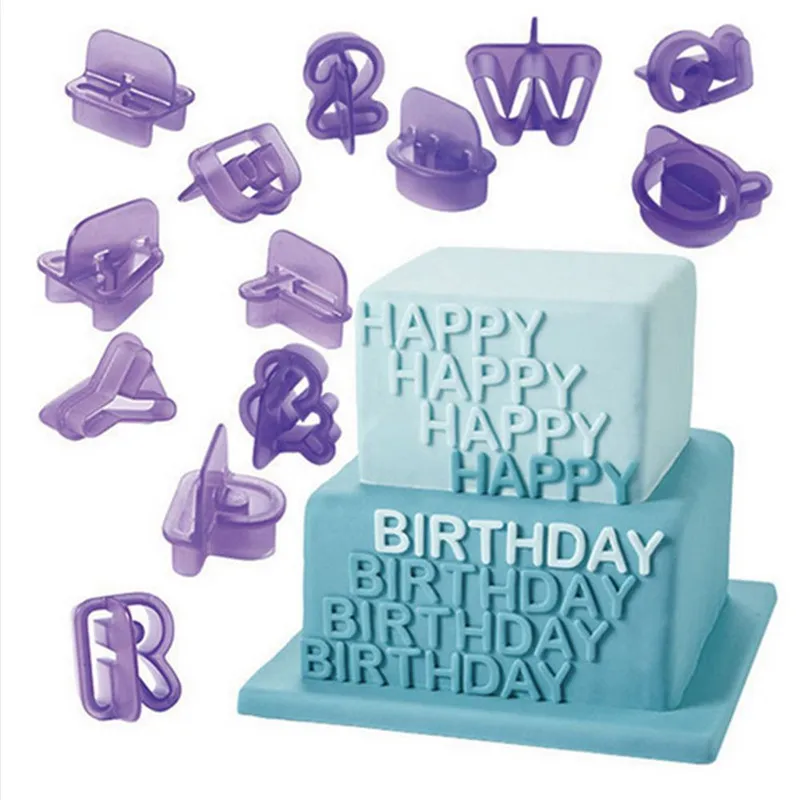 

40pcs Alphabet Number Letter DIY Character Fondant Cake Decorating Set Icing Cutter Mold Moulds Cake Baking Tools Decor