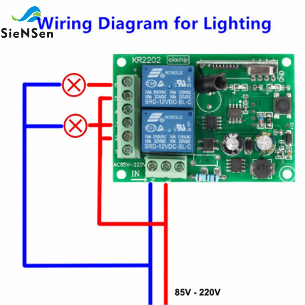 Siensen 220 V 2-полосная Беспроводной дистанционный контроллер и 433 МГц двух 2-х кнопочный 1527 пульт дистанционного управления