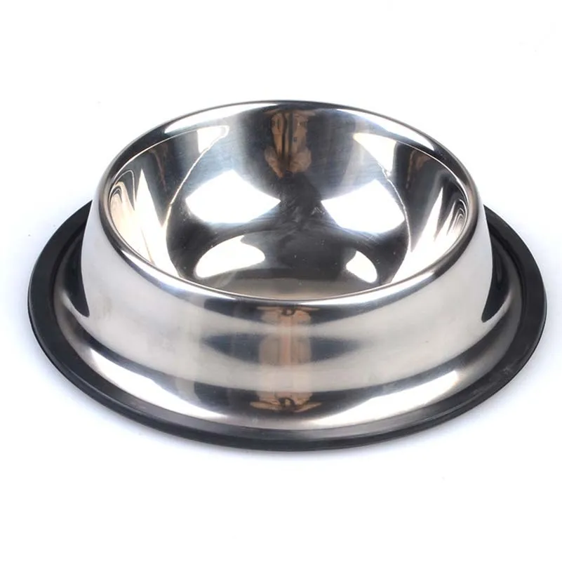 

Pet Dog Products Anti-Skid Stainless Steel Food Drinking Bowl