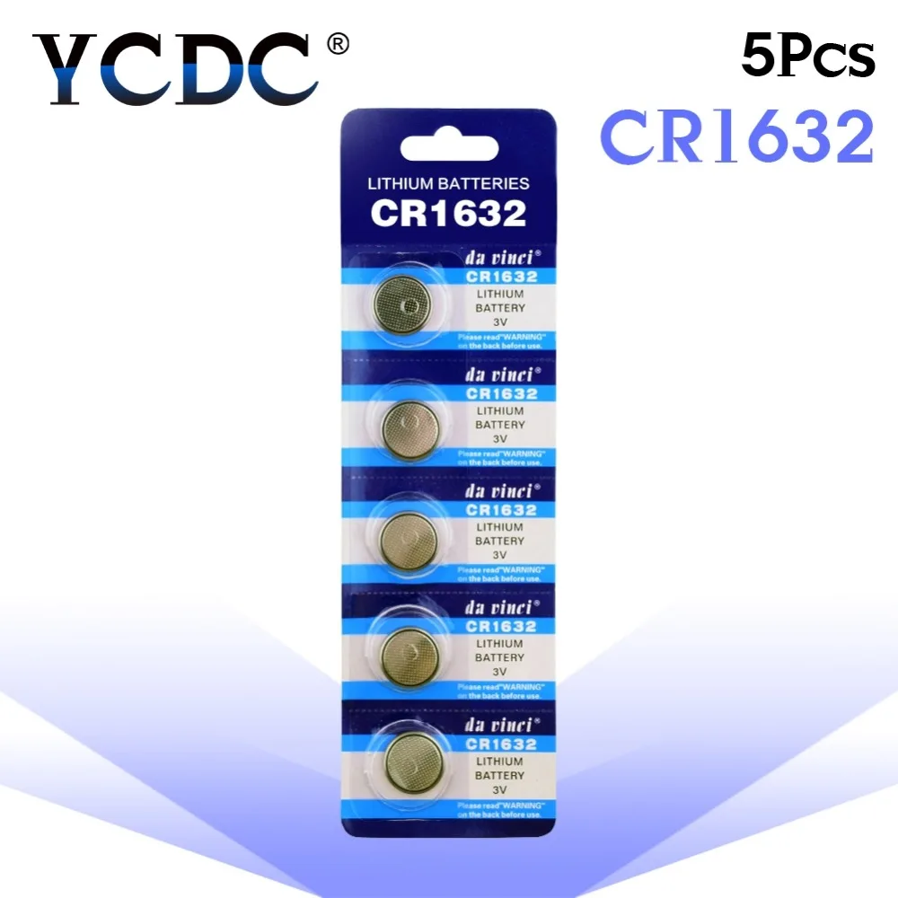 

YCDC 5x CR1632 CR1632 ECR1632 DL1632 KCR1632 LM1632 3v lithium li-ion battery Cell Button Toys 1632 Batteries Card Retail LOT
