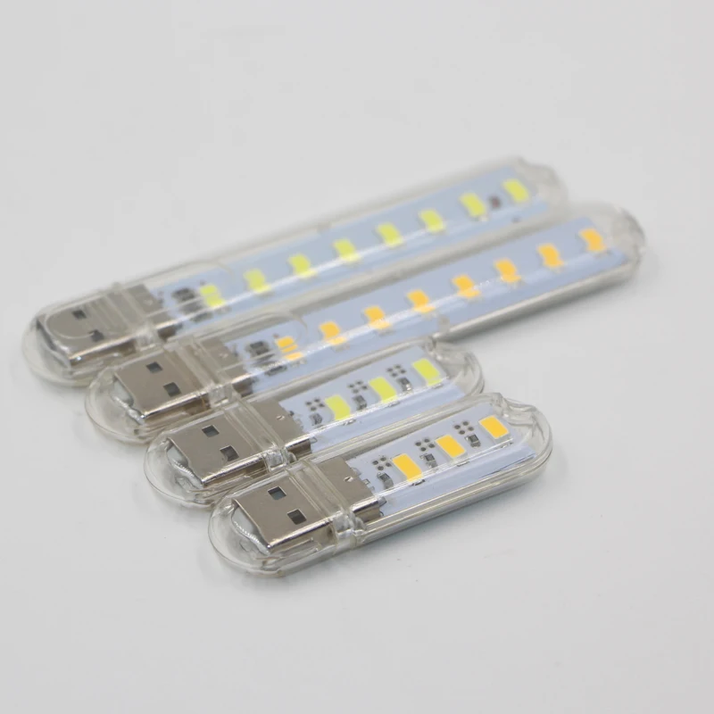 

Portable USB LED Night Light 3LEDs 8LEDs Keychain 5V Bulb Book LED Lamp Gadget for Reading Notebook Power Bank Computer Laptop