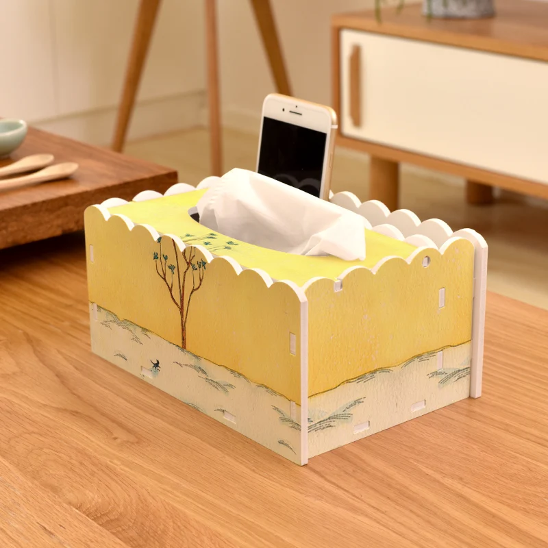 Креативный домашний кухонный ПВХ-деревянная коробка для салфеток DIY плотная салфетка держатель Чехол дистанционный контрольный контейнер тканевый чехол Настольный 1pc-A1