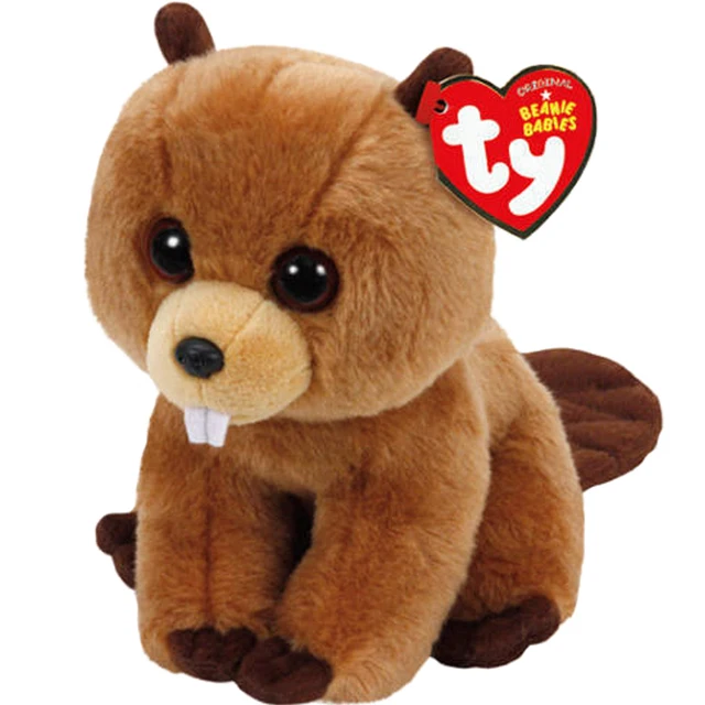 Ty Beanie Babies Pyoopeo 10 "25 cm Richie o Castor De Pelúcia Médio