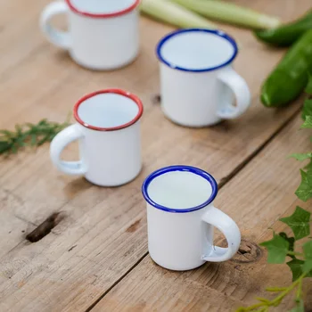 

Retro Nostalgic Creative Vintage Lover Enamel Cup Belly Milk Breakfast Coffee Tea Cup Lovely Enamel Drinkware Ceramic Mug