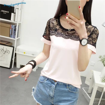 

Female summertime bud silk piece short sleeve new big sizeXXXXXL T-shirt