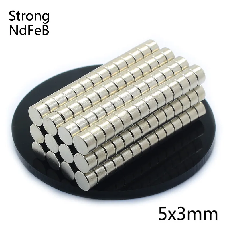 

100Pcs 5x3mm Mini Permanent Neodymium Magnet N35 NdFeB Super Strong Powerful Small Round Magnetic Magnets crafts Disc 5mm x 3mm